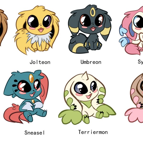 Pokemon & Digimon Stickers