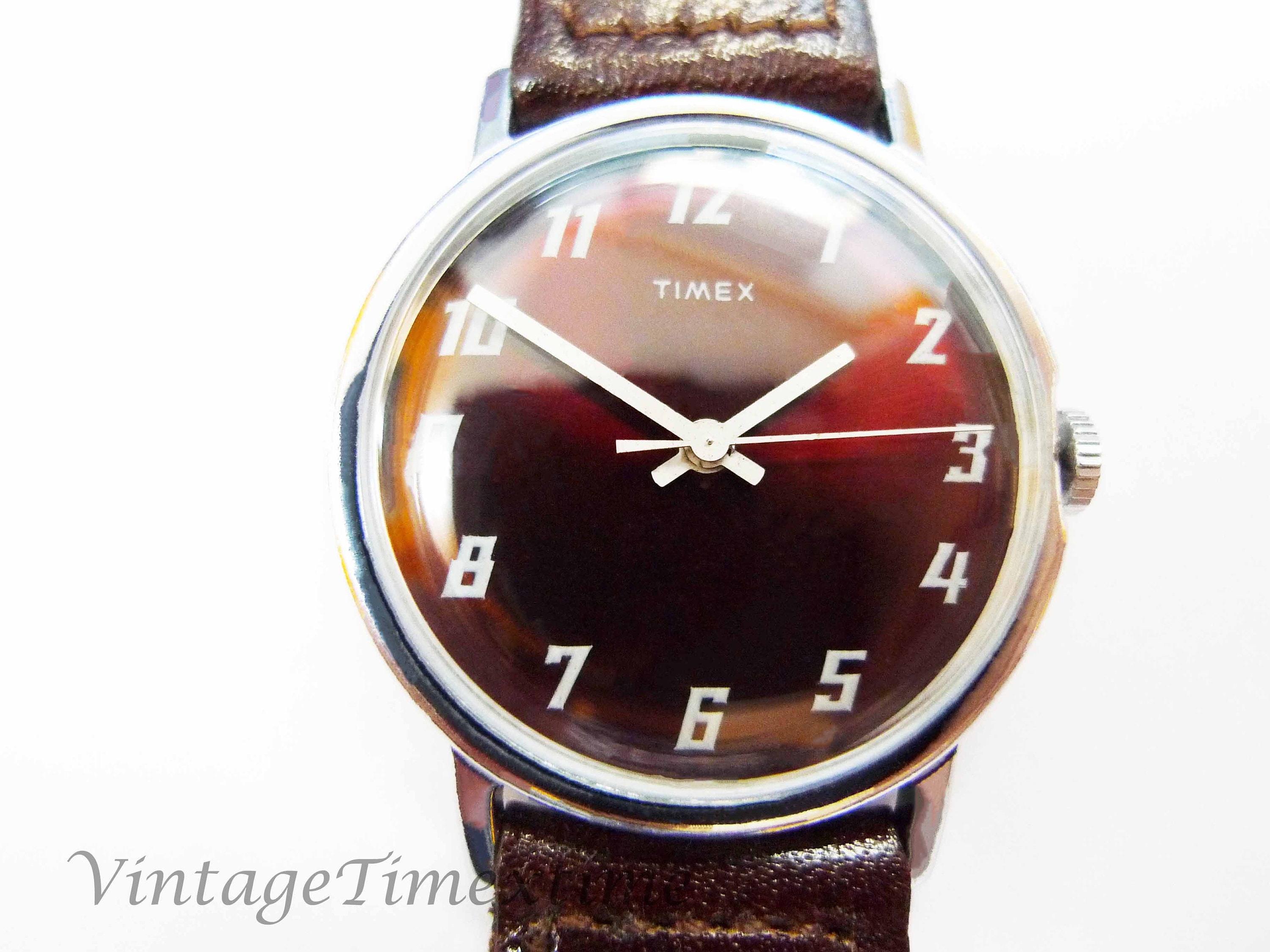 Timex Mercury Retro Men's Watch 1974 Brown Dial Manual Wind