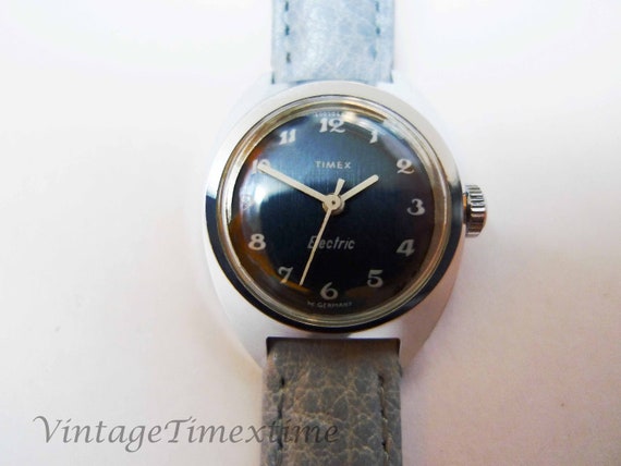 Timex Electric Ladies Watch 1973 with Blue Dial W… - image 1