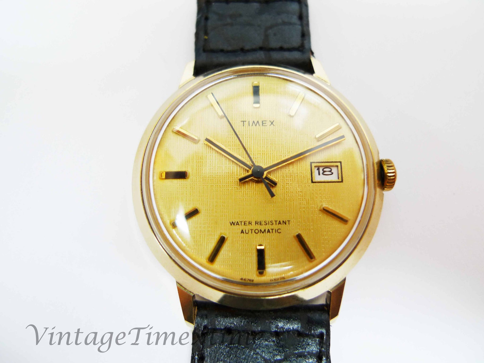 Timex Viscount Men's Retro Watch 1975 Gold Date Window Dial Automatic