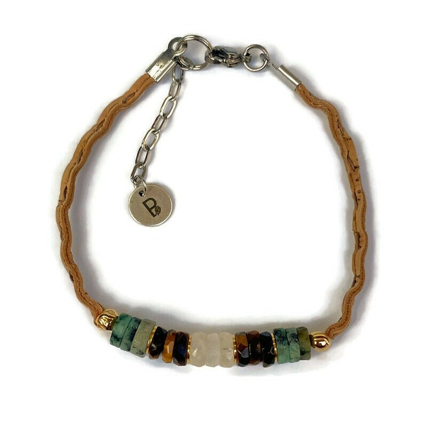 bracelet femme, pierres naturelles, pierres bienfaisantes, bracelet à associer, à superposer, bijou vegan, Paolina Bijoux