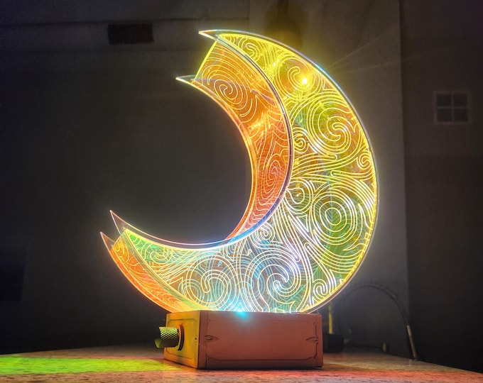 Starry Night-Inspired Moon Lamp | Handcrafted Light Sculpture | 20 Donated Per Lamp