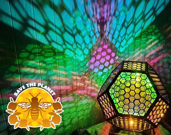 Illuminated Hive Shadow Lamp for Mood Lighting and Home Decor