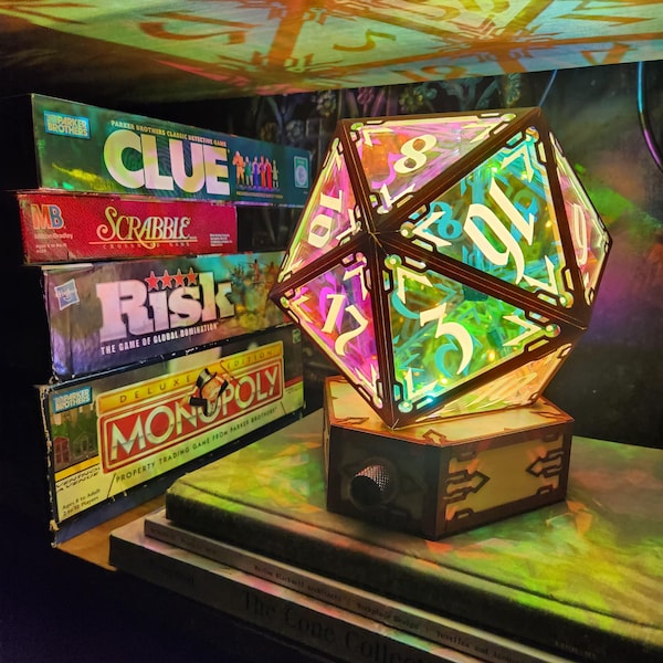 Handmade D20 Mood Light: RPG Gaming Table Lamp