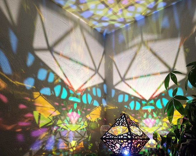 Icosahedron Desk Lamp and Night Light for Apartment or Home Wall Decor