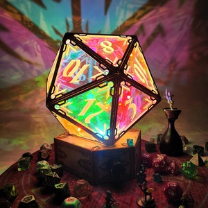 Natural Roll: D20 Mood Light  and Table Lamp for Roleplay Gaming Home Decor Perfect for the Dungeon Master in your Life