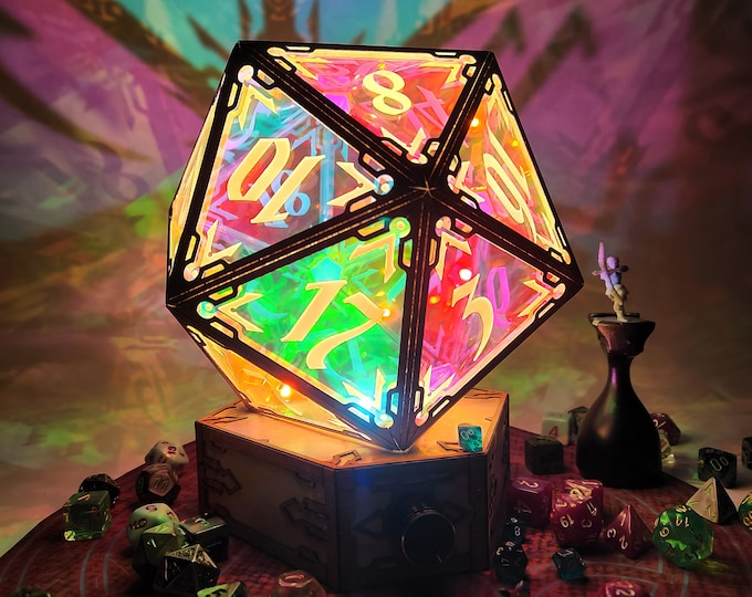 Natural Roll: D20 Mood Light  and Table Lamp for Roleplay Gaming Home Decor Perfect for the Dungeon Master in your Life