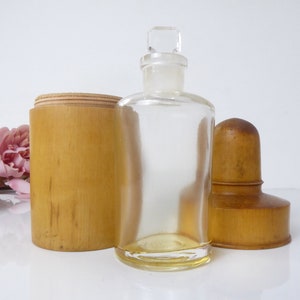 Bottiglia di profumo francese con supporto Treen - Porta flacone di profumo