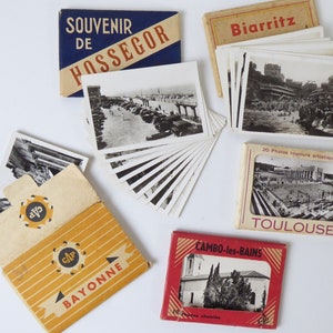 Vintage Franse foto's | Miniatuur souvenirfoto's | Cambo Les Bains | Hossegor | Biarritz | Toulouse | Bayonne