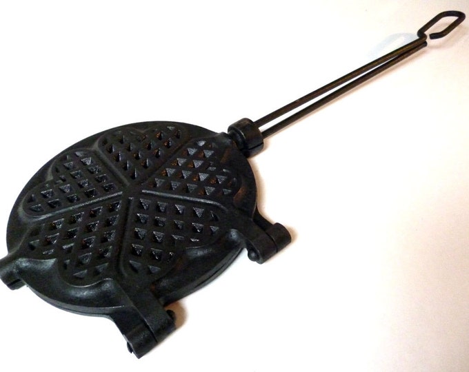 French Waffle Iron Antique Cast Iron Waffle Iron Cast Iron Etsy