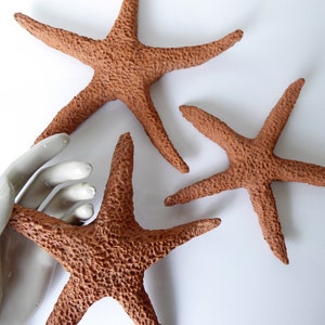 Handmade Terracotta Starfish - Beach Theme Décor - Vintage Seastars