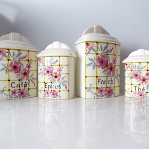 Set Of Art Deco Kitchen Canisters, Ditmar Urbach Kitchen Storage Jars, Vintage Kitchen Décor