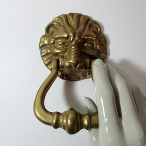 Lion Door Knocker | Vintage Brass Door Knocker | Door Furniture | Ornate Door Knocker | Entryway Decor | Front Door Knocker