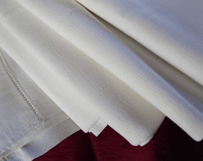 Vintage Bed Linen Plain White Large Bed Sheet Flat Sheet Vintage French