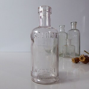 Vintage Glass Tonic Bottles Antique Apothecary Bottles Chemists Advertising image 4