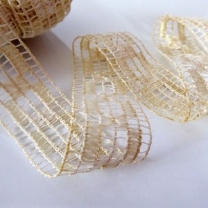 Vintage French Ivory Lace Trim: Geometric Design, Dressmaking Crafts
