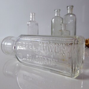 Vintage Glass Tonic Bottles Antique Apothecary Bottles Chemists Advertising image 5