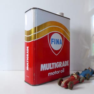 French Fina Oil Can - Vintage Motoring Memorabilia - Automobilia & Industrial Décor - Man Cave Or Garage Decoration