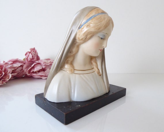 Keramik Madonna Buste Von Pugi Marseille Vintage Etsy De