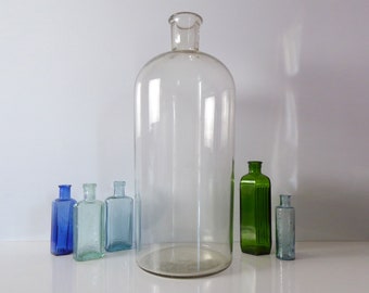 Large Five Litre French Pyrex Glass Bottle | Vintage Apothecary Bottle | Borosilicate Glass