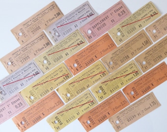 Vintage 1930s Tram Tickets: French Travel Ephemera, Set Of 20