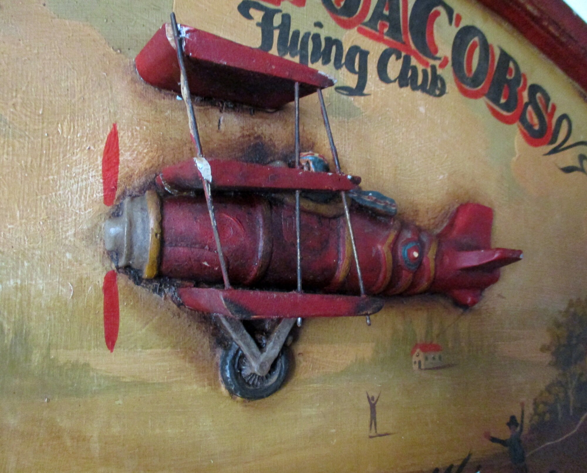 Captain Jacobs Flying Club - Vintage Wooden Sign - Aviation