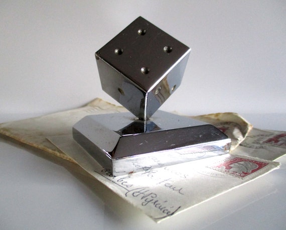 Dice Paperweight Desk Paperweight Chrome Plated Dice Etsy