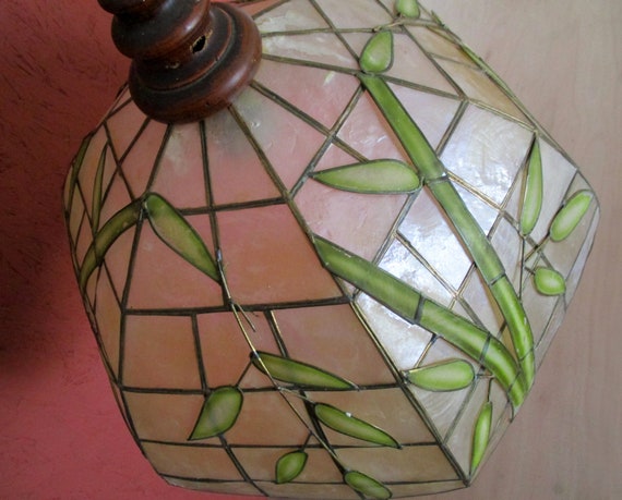 Vintage capiz cheap lamp shade