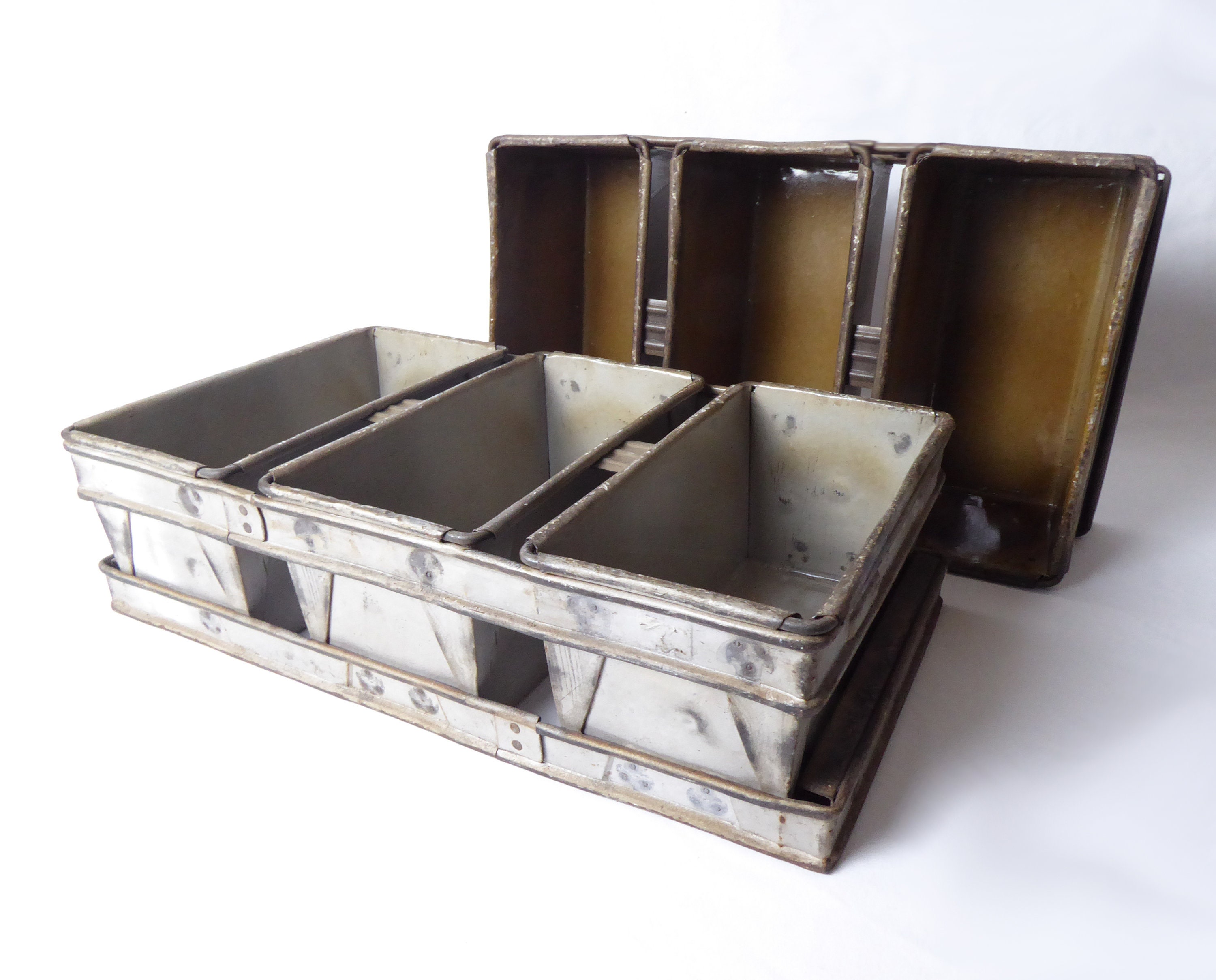 Large Vintage Industrial Bread Tin Triple 2lb Loaf Tin Mackies Commercial Baking Tin Etsy