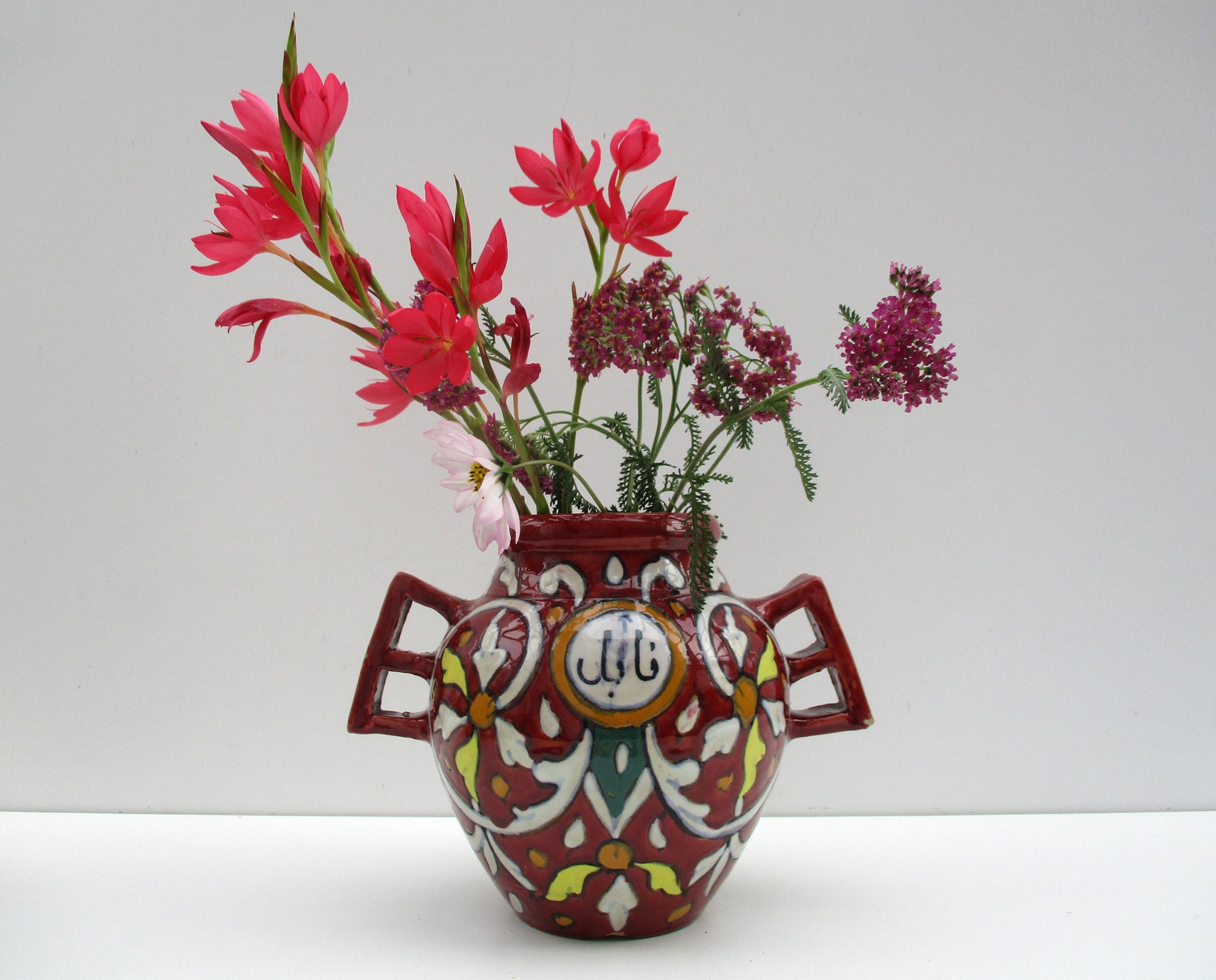 Decorative Arabic Vase Vintage Twin Handled Flower Vase Etsy