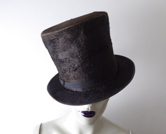Vintage French Black Top Hat