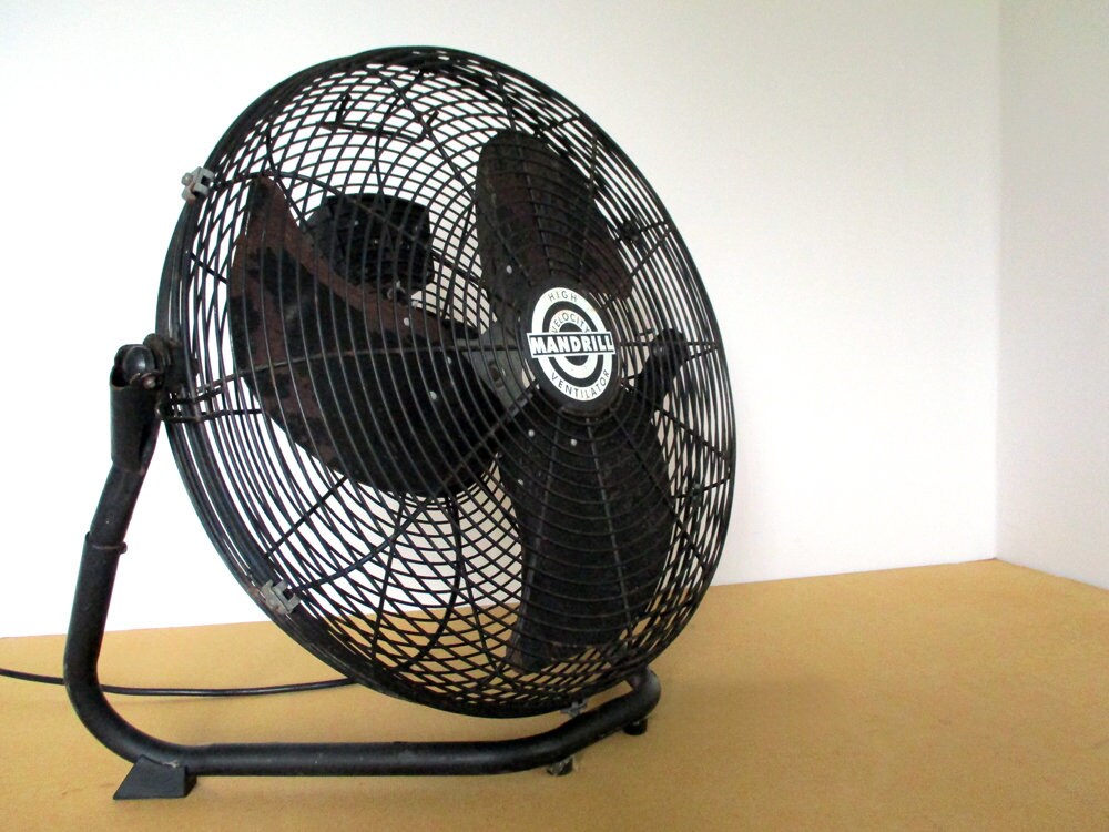 Large 19 Electric Fan Vintage Mandrill 