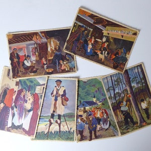 Collection de cartes postales françaises anciennes illustrées par Charles Homualk