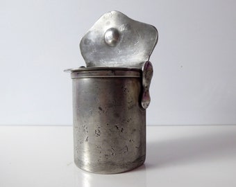 Vintage  French Wall-Mounted Pewter Salt Cellar | Étain Jean Goardère | Pewter Décor | Rustic Kitchen