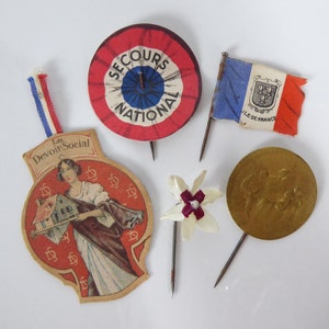 WW1 French Fundraising Flags - World War One Military Collectibles - Military History - Charity Pins