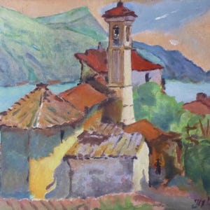 Lake Garda | Original Oil On Canvas | Signed Original Unframed Oil Painting | Italian Landscape Scene