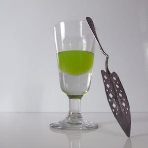 Vintage French Absinthe Spoon and Glass Set