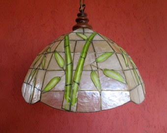 Capiz Lampshade | Capiz Shell | Vintage Lampshade | Capiz Lighting | Bamboo Lampshade | Bamboo Décor | Vintage Capiz | Pendant Lampshade