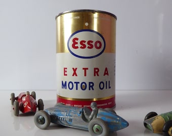 Vintage Esso Oil Tin | Esso Advertising | Automobilia Garage Décor | Garagenalia | Esso Extra Motor Oil Can