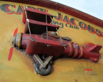 CAPT. JACOBS Flying Club ヴィンテージサインボード Captain Jacobs Flying Club - Vintage Wooden Sign - Aviation