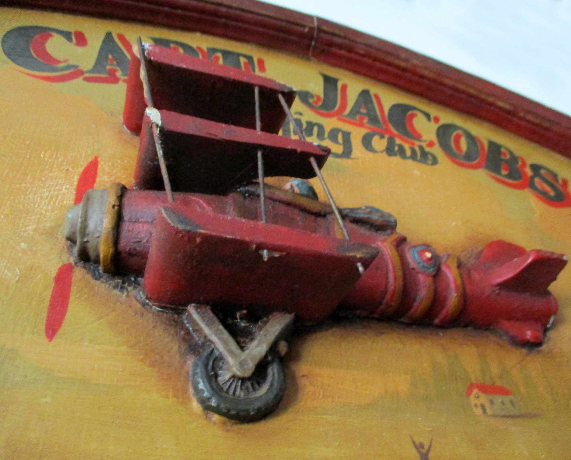 Captain Jacobs Flying Club - Vintage Wooden Sign - Aviation