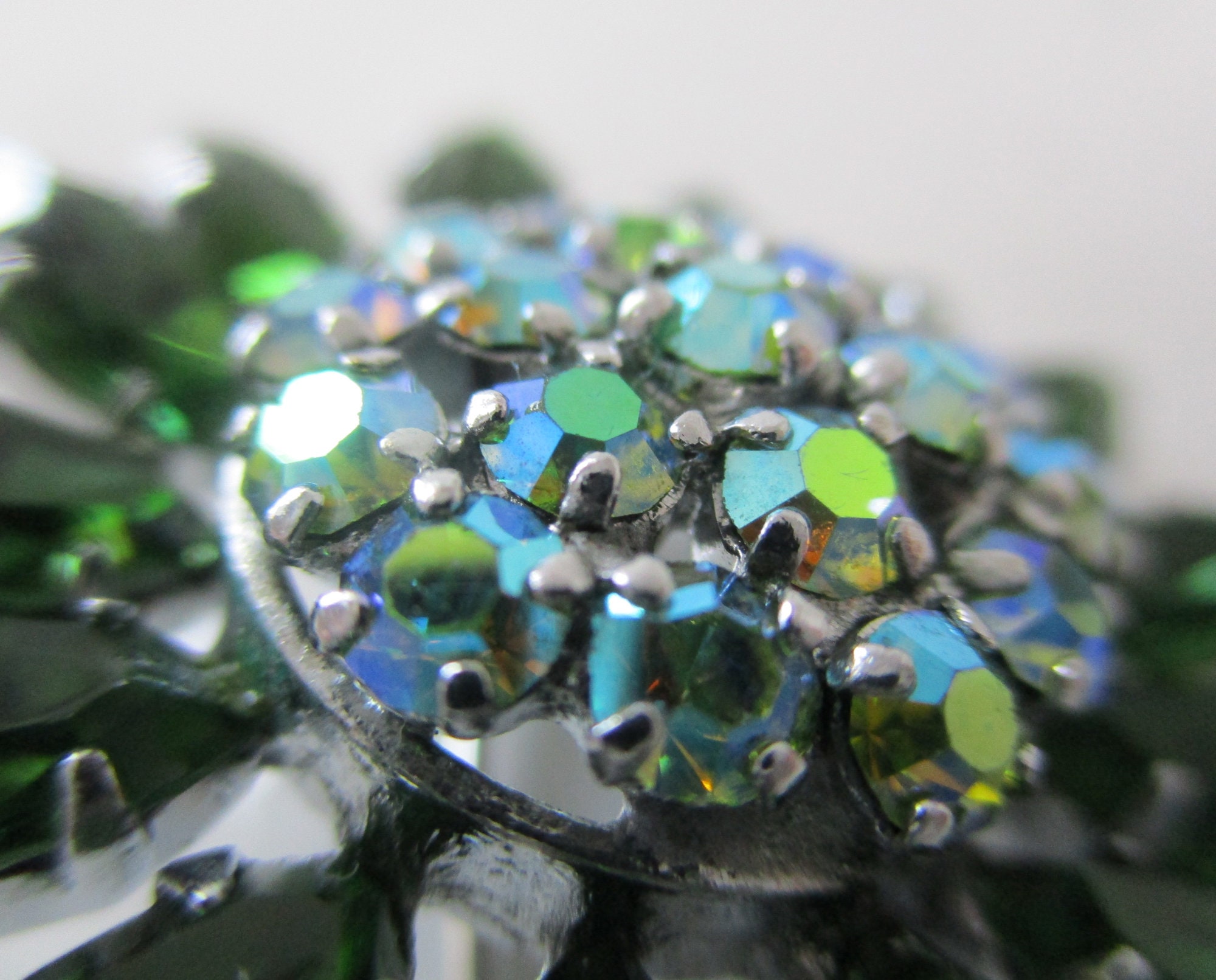 Broche/pendentif Ancienne étoile Avec Strass Vert - Couleur Or, Occasion En Bon état, Référence B3729