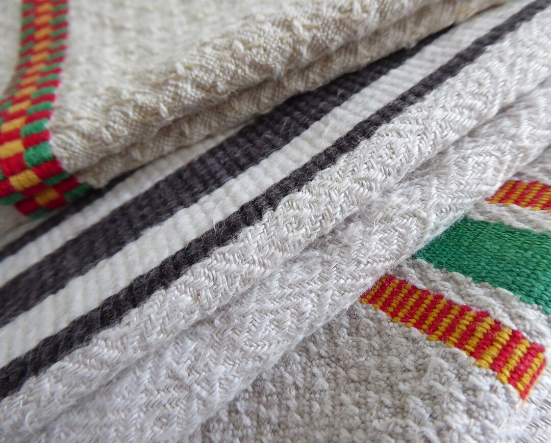 French Tea Towels - Vintage Metis Torchons - Basque Linen Cotton Fabric ...