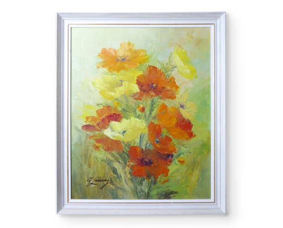 Chola Lainez Signed Original Floral Oil on Canvas - Etsy