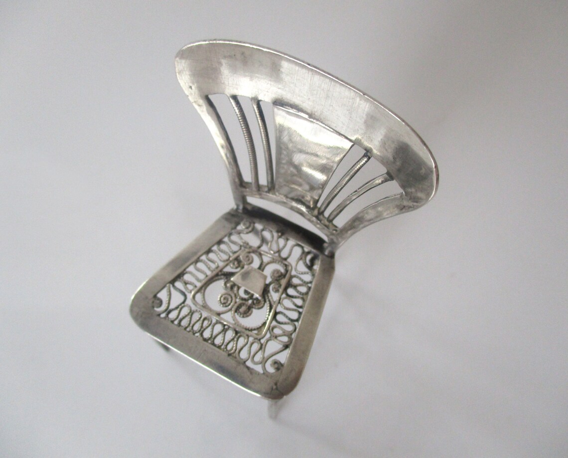 Miniature Silver Chair French Vintage Silver Chair Sculpture Etsy