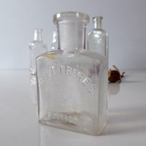 Vintage Glass Tonic Bottles Antique Apothecary Bottles Chemists Advertising image 7