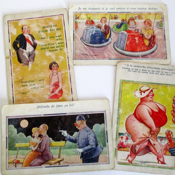 postales vintage déguisées en sauce française | Cartes postales humoristiques