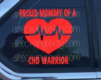 Congenital Heart Defect Vinyl Window Decal