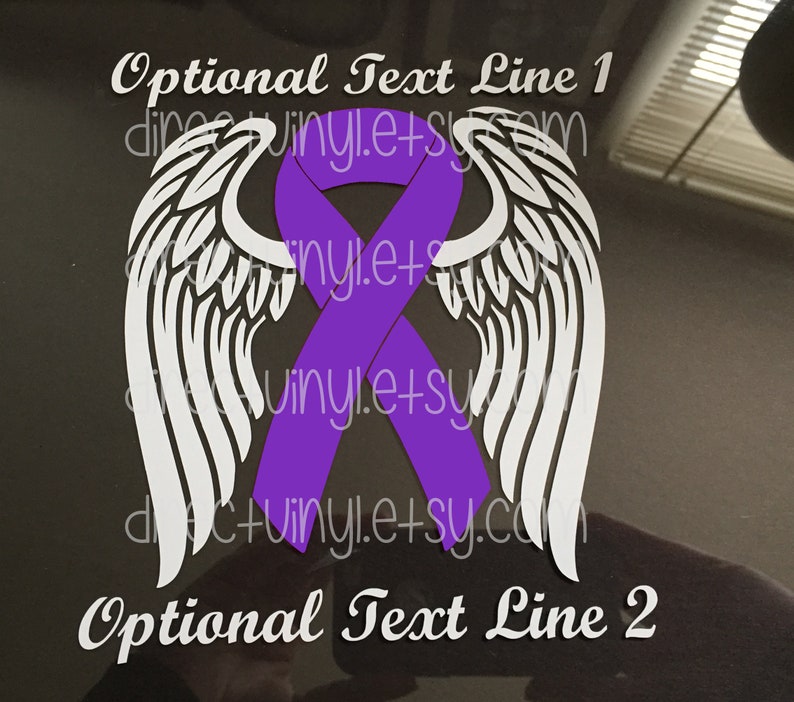 Purple Awareness Ribbon Angel Wings Window Decal epilepsy Etsy