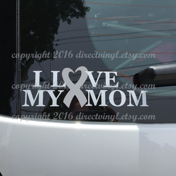 Graue Bewusstsein Band Liebe meine Mutter Fenster Aufkleber (Gehirntumor, Hirntumor, Allergien, Aphasie, Asthma, Diabetes, Parkinson)